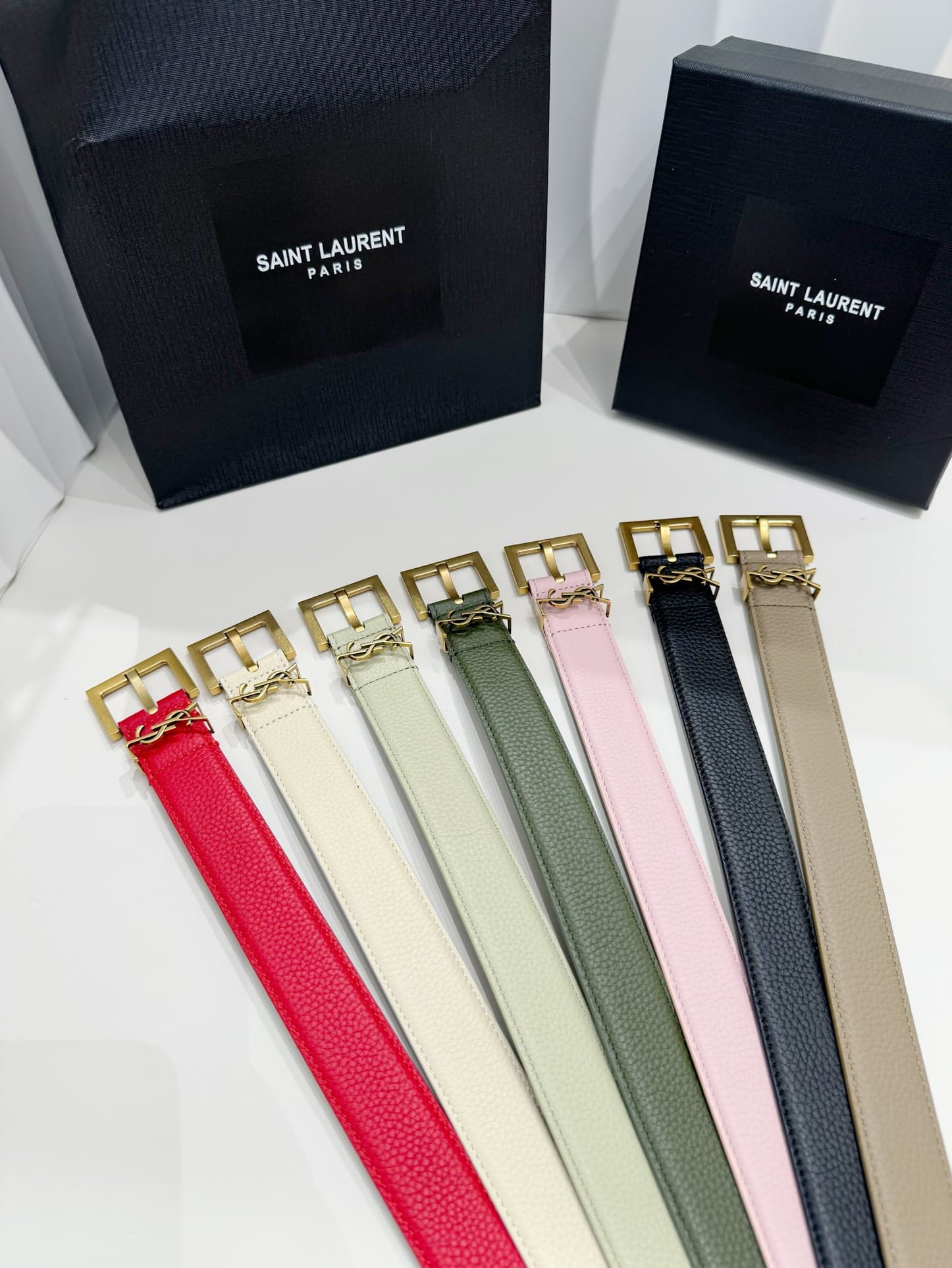 YSL 3.0cm Women's Fashion Metal Buckle Belt